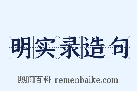 明实录造句是什么意思的图片